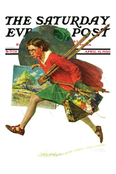 Office Humor: Wet Paint Cover by Norman Rockwell