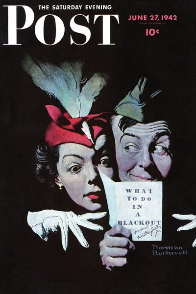 Office Humor: Willie Gillis In A Blackout by Norman Rockwell