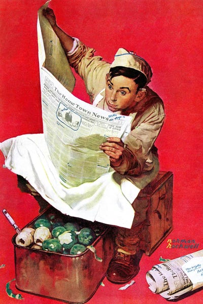 Office Humor: Willie Gillis On K.P by Norman Rockwell