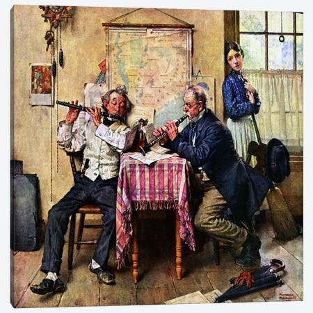 The Love Song Canvas Print #NRL62} by Norman Rockwell Canvas Artwork