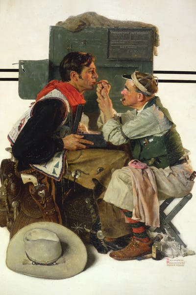 Norman Rockwell: Movie Star Being Made Up by Norman Rockwell
