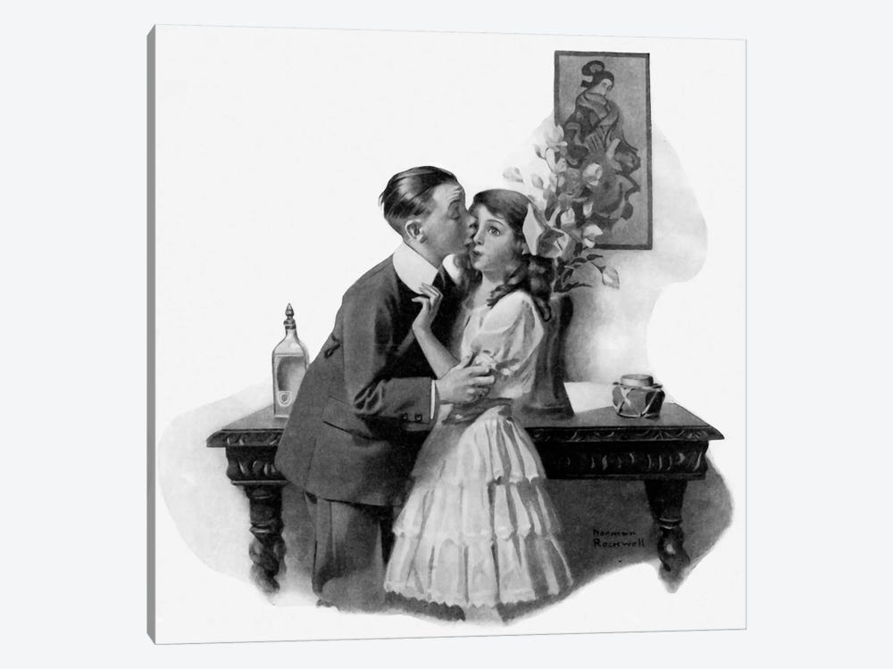 Courting by Norman Rockwell 1-piece Canvas Wall Art