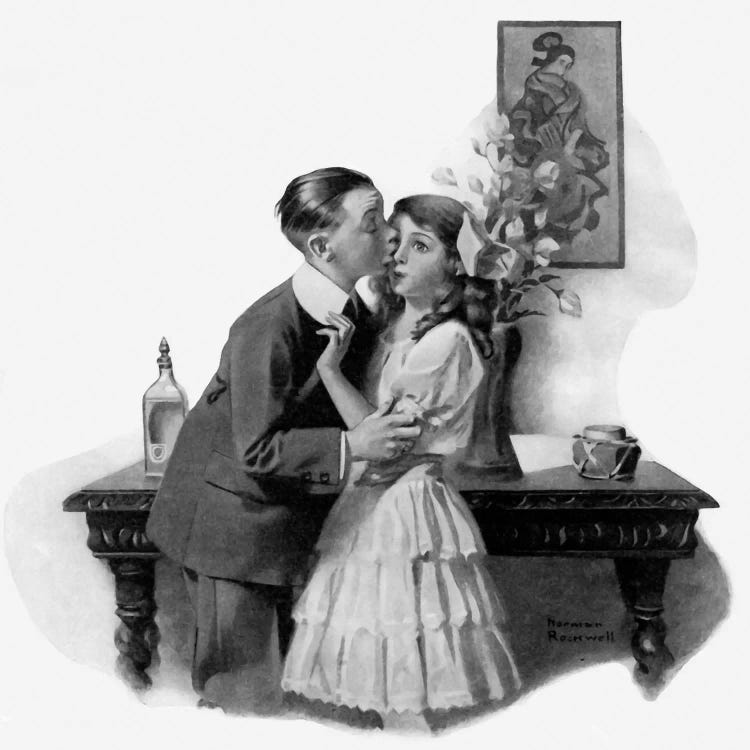 Courting by Norman Rockwell wall art