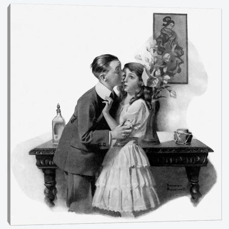 Courting Canvas Print #NRL63} by Norman Rockwell Canvas Art