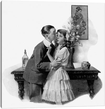 Courting Canvas Art Print - Norman Rockwell