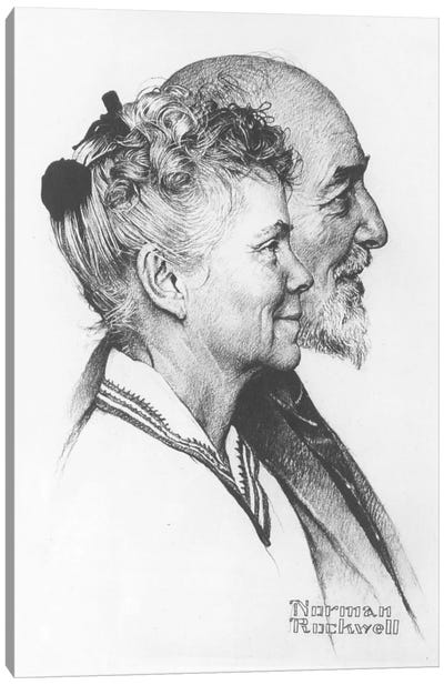 Portrait of John and Dorothy Canfield Fisher Canvas Art Print - Norman Rockwell