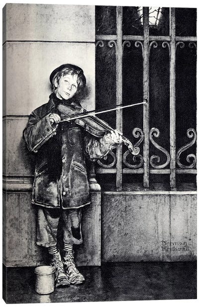 Phil the Fiddler Canvas Art Print - Violin Art