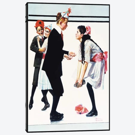 Children Dancing at Party Canvas Print #NRL87} by Norman Rockwell Art Print