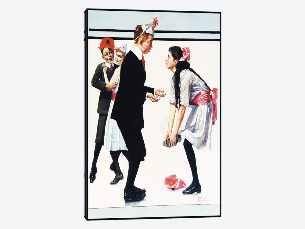 Children Dancing at Party by Norman Rockwell 1-piece Canvas Art