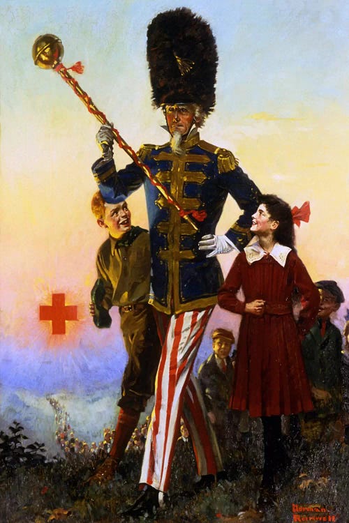 Uncle Sam Marching with Children