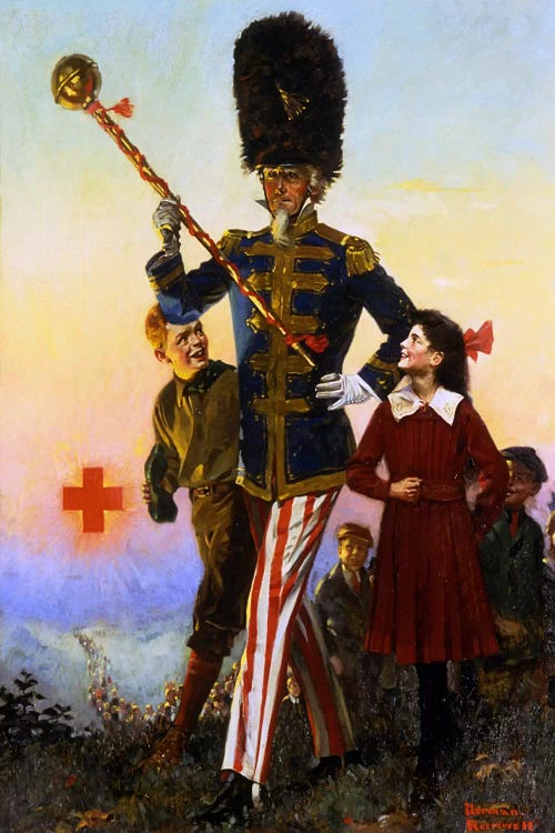 Uncle Sam Marching with Children