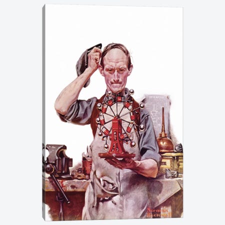 Perpetual Motion Canvas Print #NRL97} by Norman Rockwell Canvas Art