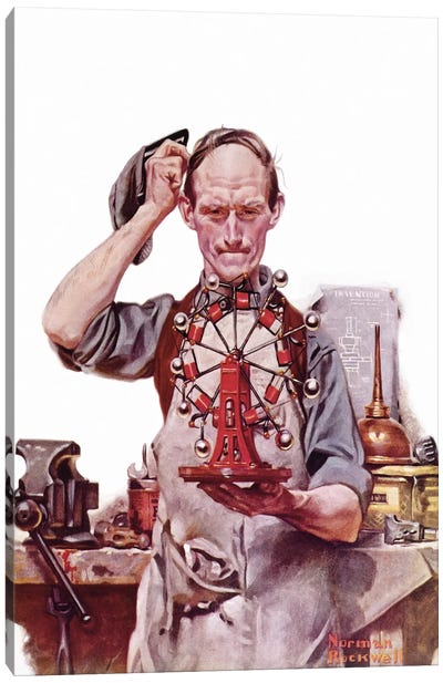 Perpetual Motion Canvas Art Print - Norman Rockwell
