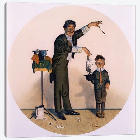 The Magician Canvas Print #NRL98} by Norman Rockwell Art Print