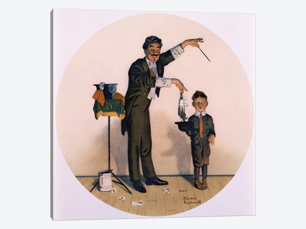 The Magician by Norman Rockwell 1-piece Canvas Wall Art