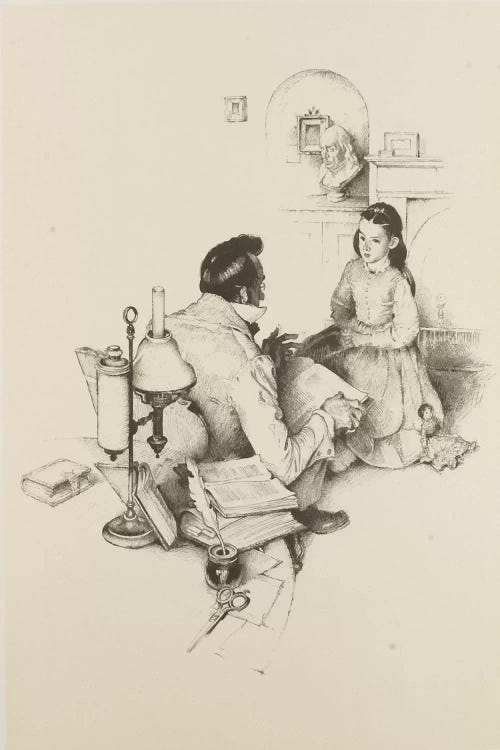 The Tutor by Norman Rockwell wall art