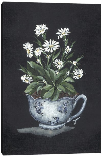 Tea Cup Daisies Canvas Art Print