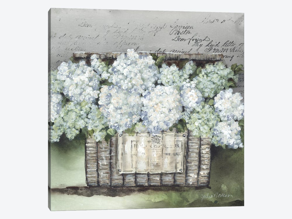 Vintage Floral Basket by Julie Norkus 1-piece Canvas Art Print