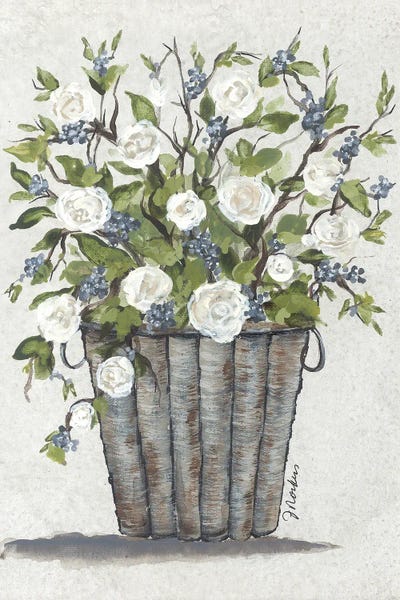 Sweet Rose Basket by Julie Norkus canvas print