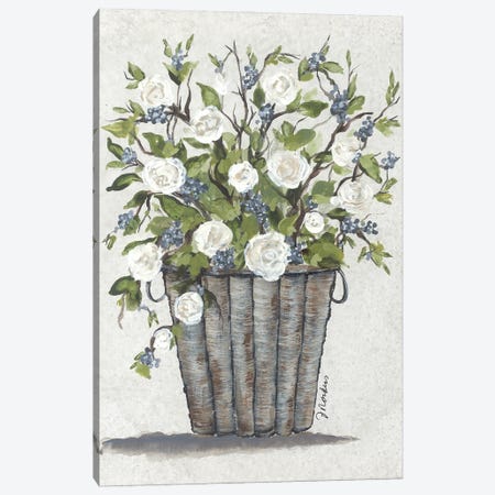 Sweet Rose Basket Canvas Print #NRS43} by Julie Norkus Canvas Art Print