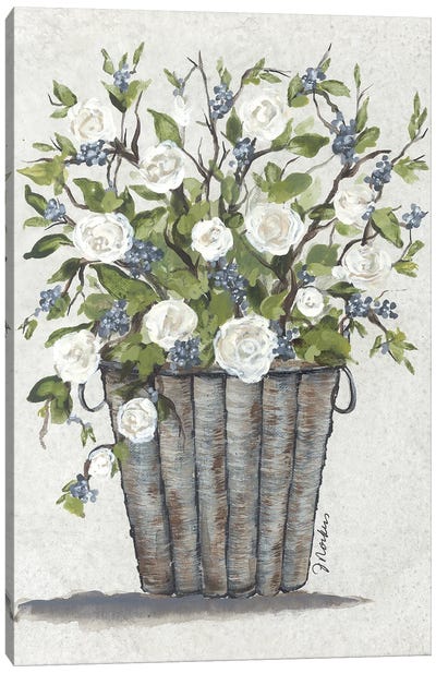 Sweet Rose Basket Canvas Art Print