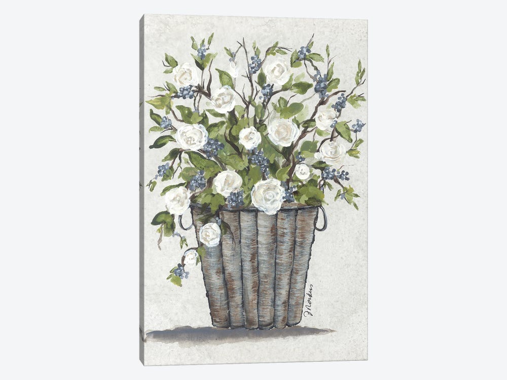 Sweet Rose Basket by Julie Norkus 1-piece Canvas Art Print