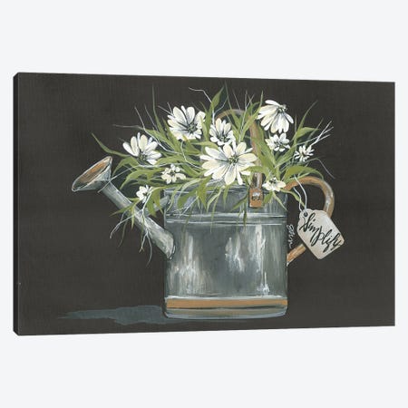 Watering Can Daisy Canvas Print #NRS6} by Julie Norkus Art Print