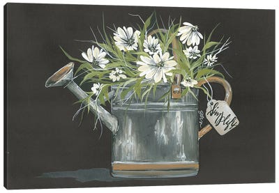 Watering Can Daisy Canvas Art Print