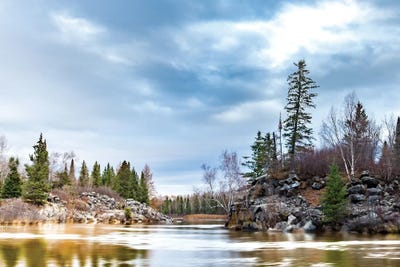 Beautiful Lake Bay by Nik Rave framed canvas print