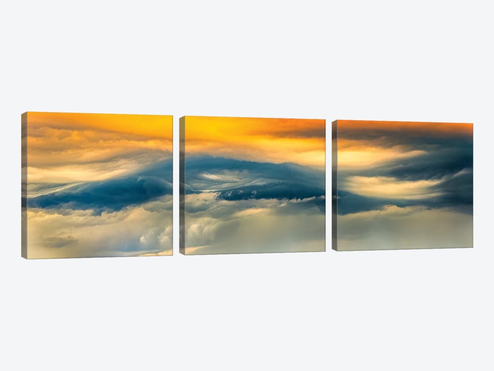 Panoramic Wave Sky by Nik Rave 3-piece Canvas Wall Art