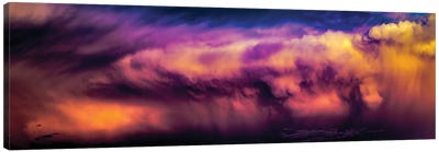 Panoramic Dramatic Purple Wolf Clouds Canvas Art Print - Nik Rave