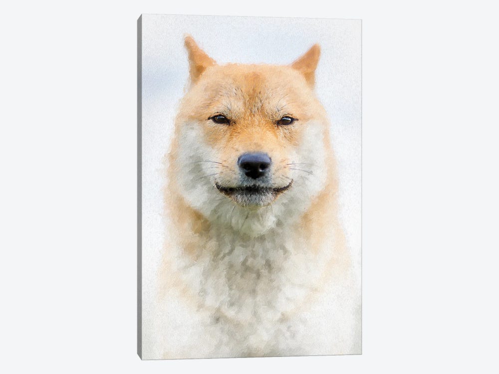 Custodian Shiba Dog Painting by Nik Rave 1-piece Art Print