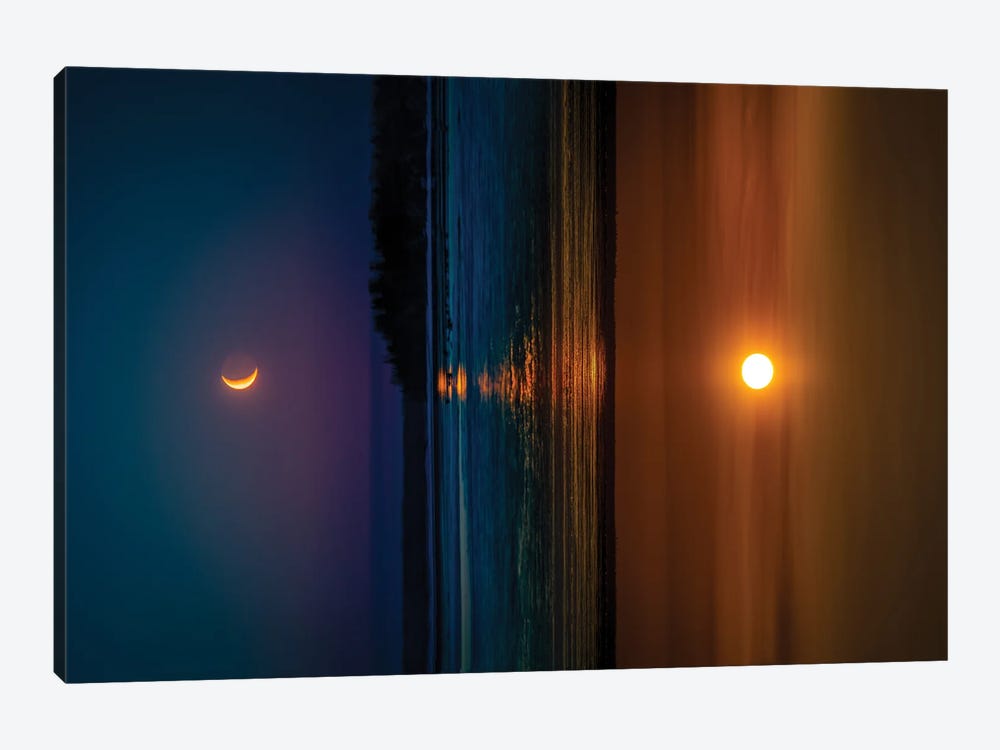 Sunset And Sunrise by Nik Rave 1-piece Canvas Print