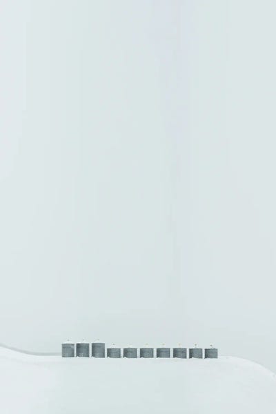 Winter Grain Storage Domes Vertical Panorama by Nik Rave canvas print