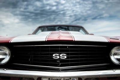 Red Camaro SS by Nik Rave framed canvas print