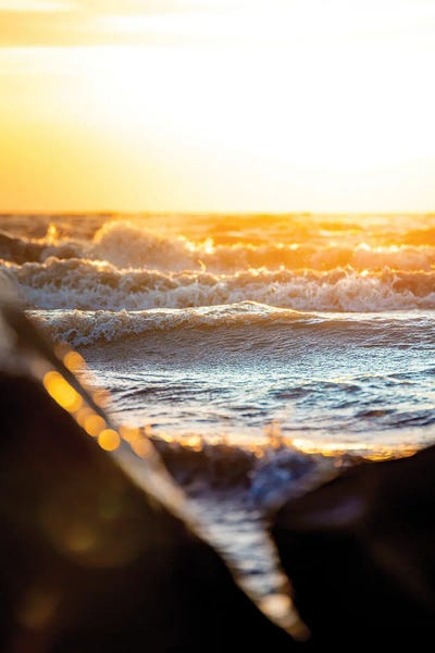Nik Rave: Bright Sun Through The Rocks Over The Lake II by Nik Rave