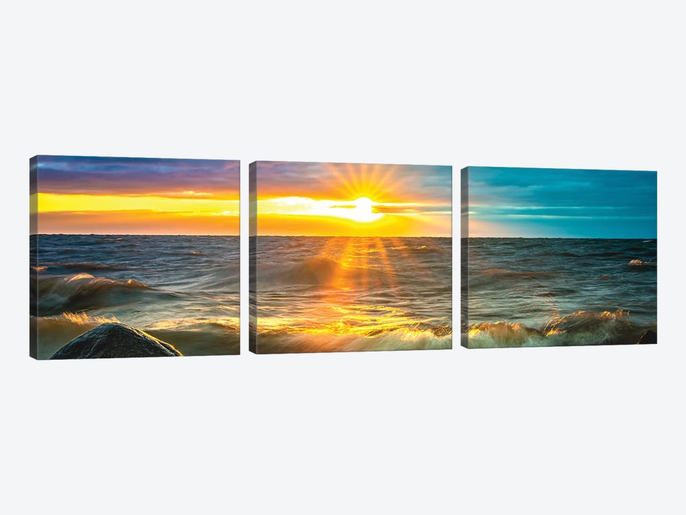 Sunrise Over Ocean II by Nik Rave 3-piece Art Print