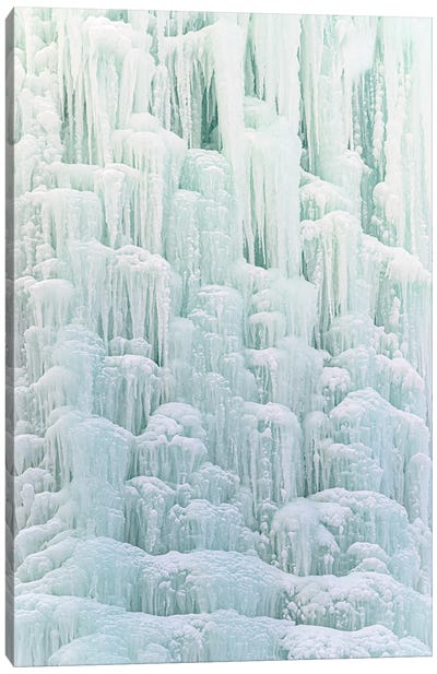 Frozen Waterfall II Canvas Art Print - Ice & Snow Close-Up Art
