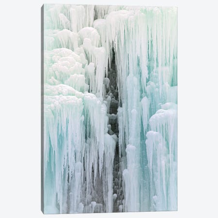 Cave In Frozen Waterfall Canvas Print #NRV379} by Nik Rave Canvas Art