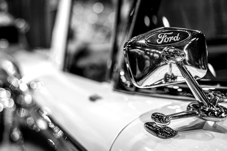 Old School Ford In Black And White by Nik Rave wall art