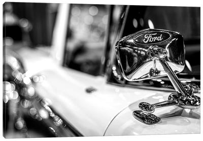 Old School Ford In Black And White Canvas Art Print - Ford