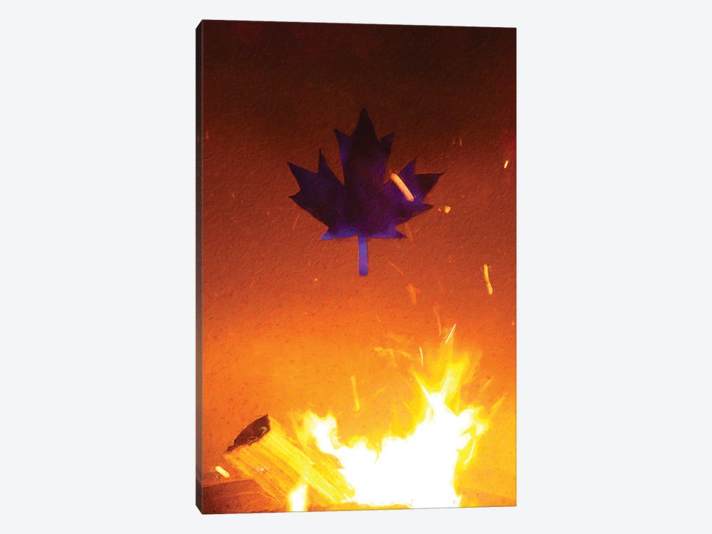 Canada Leaf Fire Of Passion by Nik Rave 1-piece Art Print