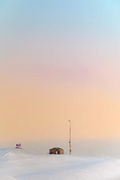 Nik Rave: Cotton Candy Winter Minimalist Snowscape by Nik Rave