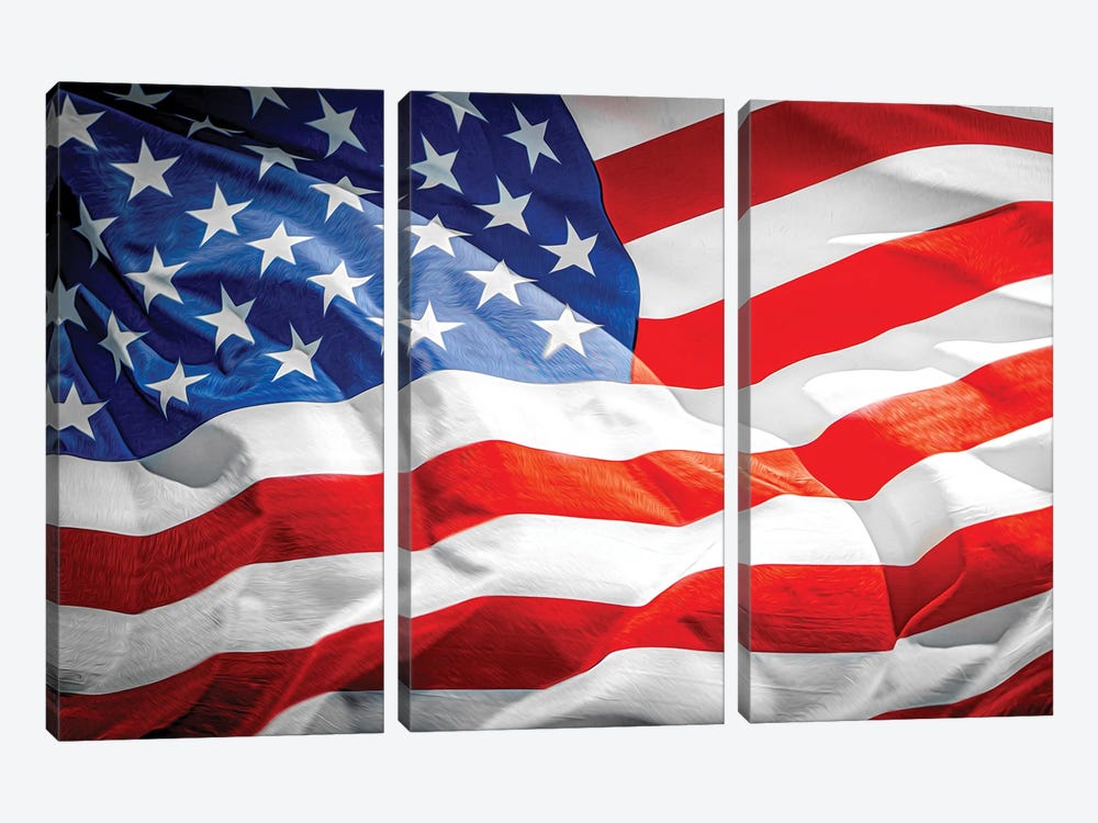 The Flag by Nik Rave 3-piece Canvas Wall Art