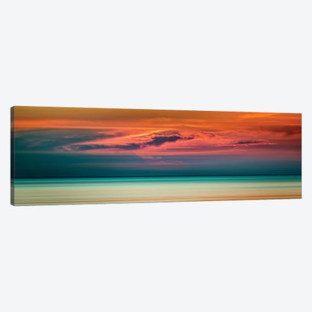 Sunset Over Lake Canvas Print #NRV607} by Nik Rave Canvas Art Print
