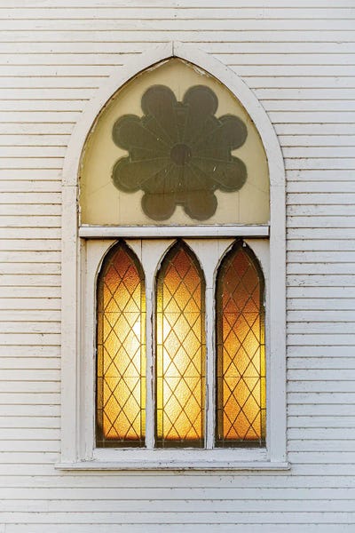 Window In A Church On The Sunset