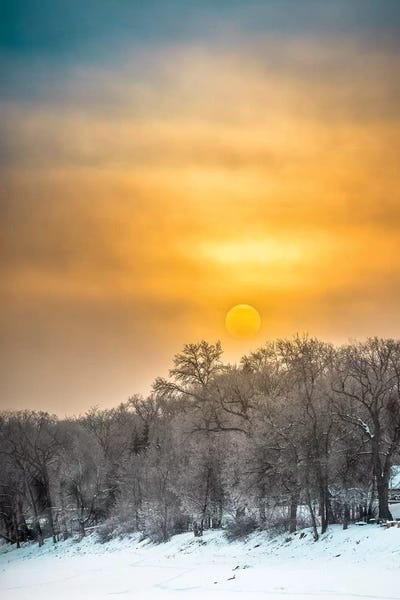 Nik Rave: Sunrise Over Frozen River by Nik Rave