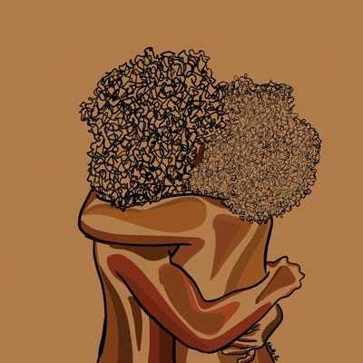 Afro Hug by NoelleRx acrylic art print