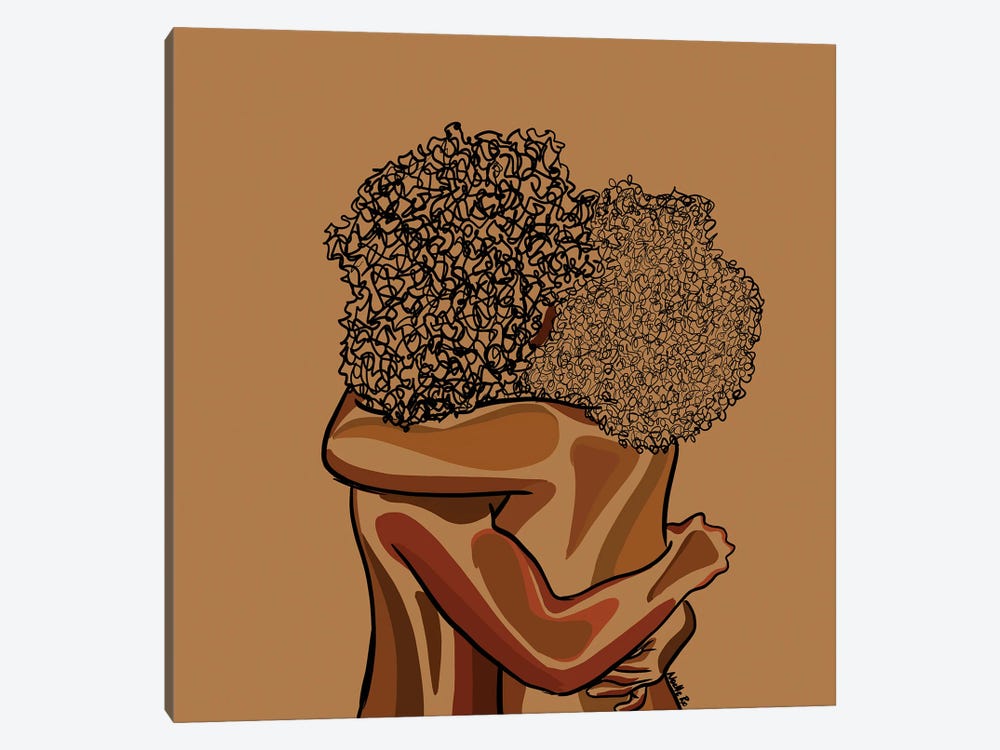 Afro Hug by NoelleRx 1-piece Canvas Art Print