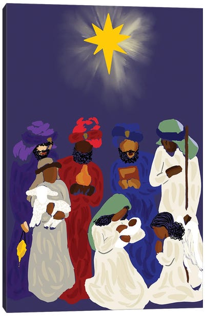Black Nativity Canvas Art Print - Large Christmas Art